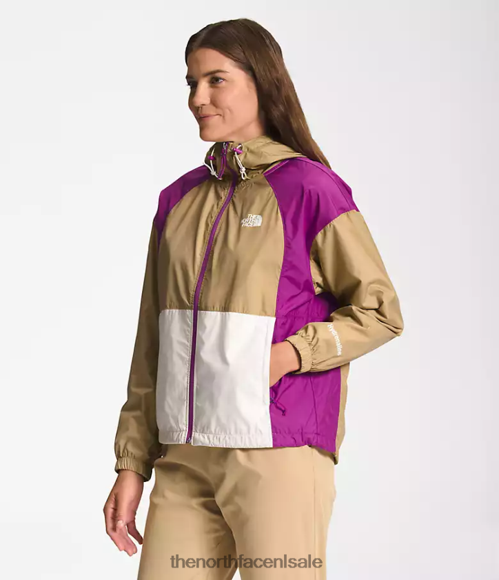 vrouwen hydrenaline jas 2000-25\\ lengte The North Face P464ZN674 kleding kaki steen/paarse cactusbloem/gardenia wit